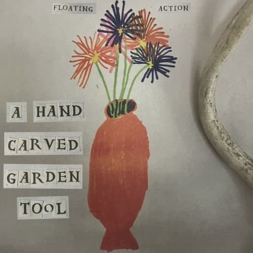 FLOATING ACTION - A HAND CARVED GARDEN TOOL (GREEN)