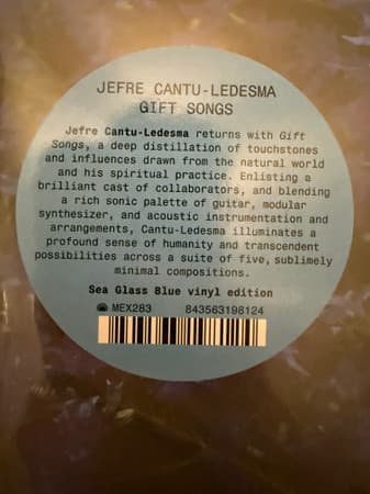 CANTU-LEDESMA, JEFRE - GIFT SONGS (SEA GLASS BLUE)