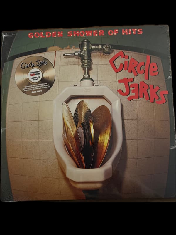 CIRCLE JERKS - GOLDEN SHOWER OF HITS (TRANSP. BLUE, SIGNED, POSTER)